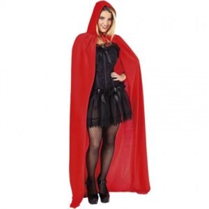 CAPA CON CAPUCHA TERCIOPELO ROJO