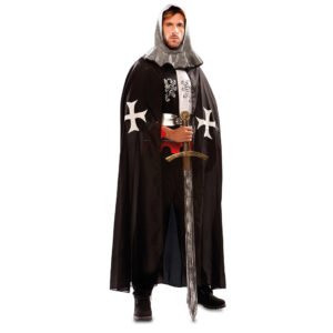 CAPA MEDIEVAL CRUZADAS NEGRA HOMBRE