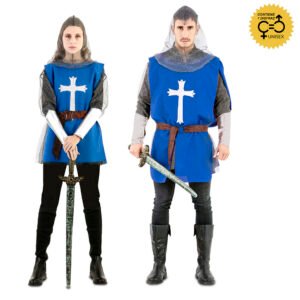 DISFRAZ CAPA AZUL GUERRERO MEDIEVAL UNISEX
