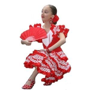 DISFRAZ DE ANDALUZA BLANCO/ROJO BEBÉ