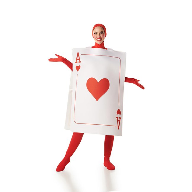 DISFRAZ DE CARTA DE PÓKER AS UNISEX DE ADULTO