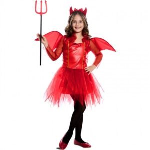 DISFRAZ DE DIABLESA ROJA CON ALAS NIÑA