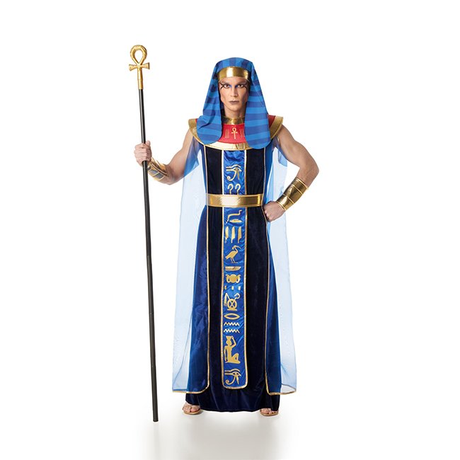 DISFRAZ DE EGIPCIO TERCIOPELO AZUL DE HOMBRE