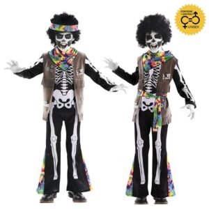 DISFRAZ DE ESQUELETO HIPPIE UNISEX