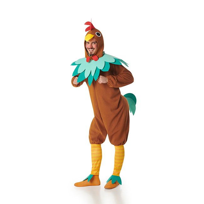 DISFRAZ DE GALLO MARRÓN PARA HOMBRE