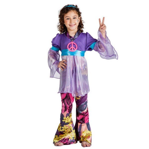 DISFRAZ DE HIPPIE LILA NIÑA