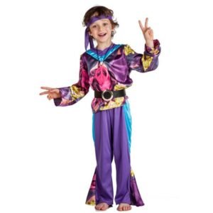 DISFRAZ DE HIPPIE LILA NIÑO