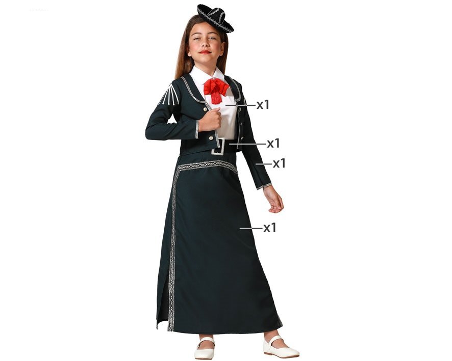 DISFRAZ DE MARIACHI MEJICANA PARA NIÑA