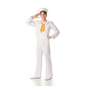 DISFRAZ DE MARINERO BLANCO Y DORADO HOMBRE