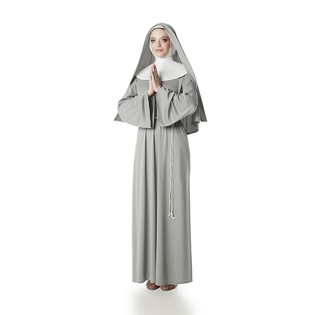 DISFRAZ DE MONJA GRIS PARA MUJER