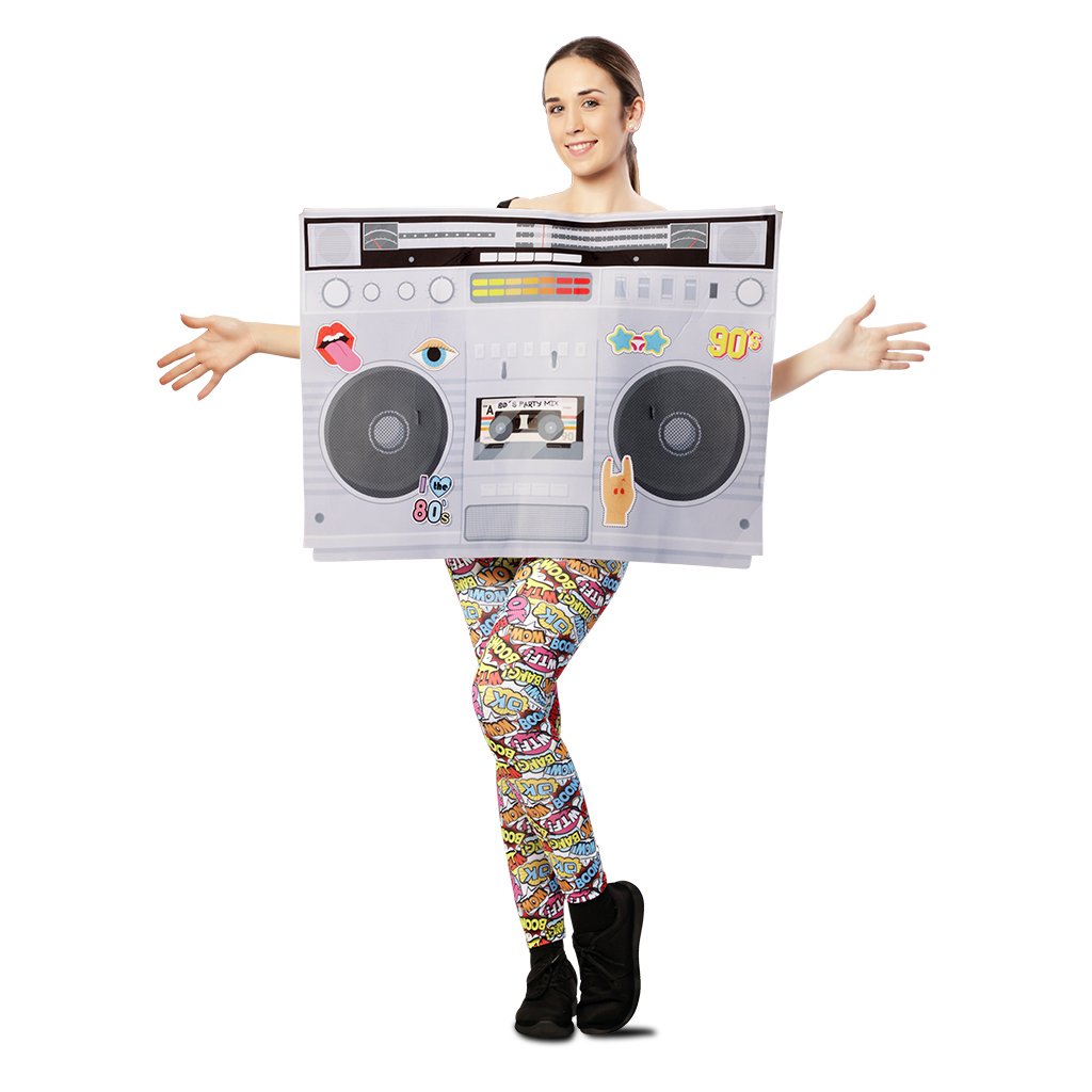 DISFRAZ DE RADIOCASSETE DE LOS 80 UNISEX