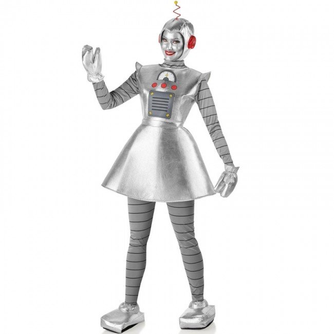 DISFRAZ DE ROBOT PLATEADO MUJER