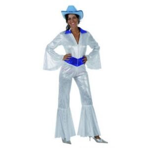 DISFRAZ DE DISCO PLATA MUJER