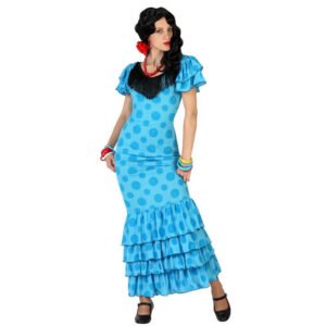 DISFRAZ DE SEVILLANA  AZUL MUJER