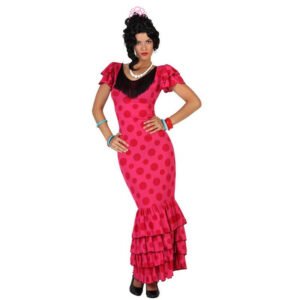DISFRAZ DE SEVILLANA FUCSIA MUJER