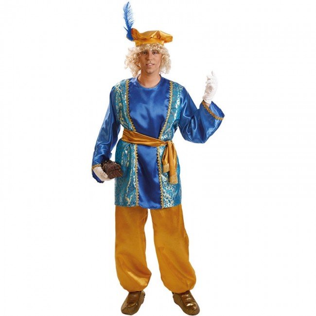 DISFRAZ DE PAJE REY MELCHOR AZUL PARA HOMBRE