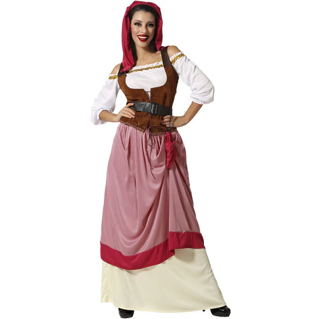 DISFRAZ DE MESONERA MUJER ROJO