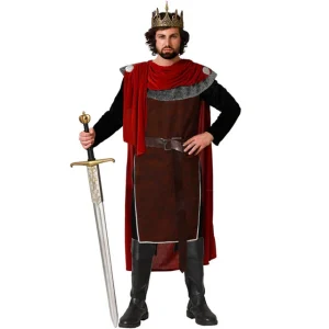 DISFRAZ REY MEDIEVAL ROJO CON CAPA HOMBRE