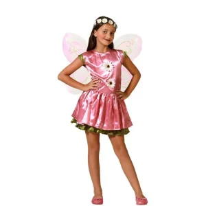 DISFRAZ DE HADA ROSA CON ALAS VESTIDO NIÑA