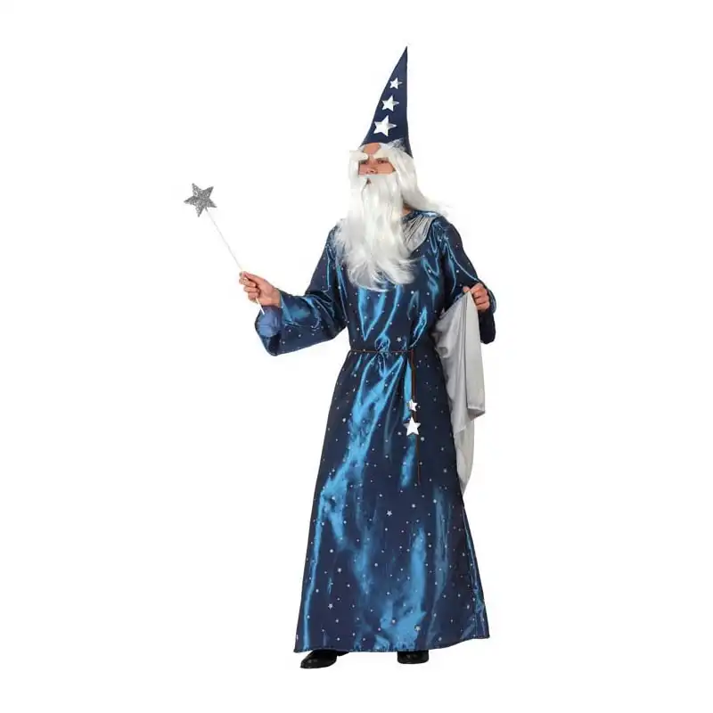 DISFRAZ DE MAGO HOMBRE AZUL BRILLANTE