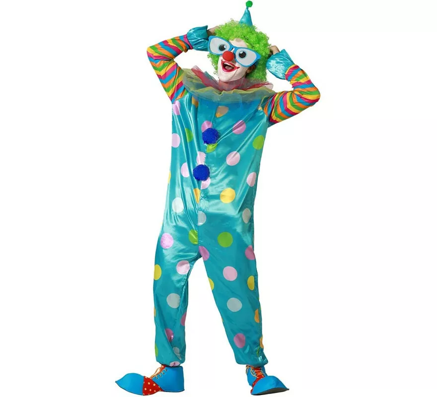 DISFRAZ DE PAYASO MULTICOLOR LUNARES HOMBRE