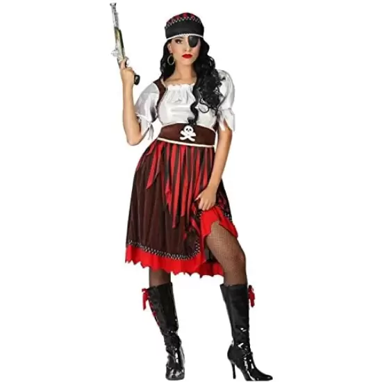 DISFRAZ DE PIRATA MUJER ROJO