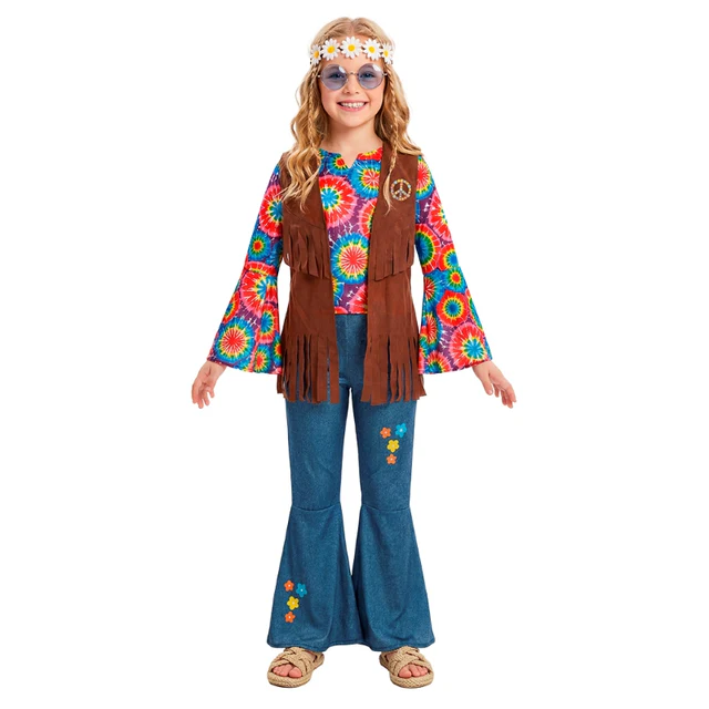 DISFRAZ DE HIPPIE PARA NIÑA