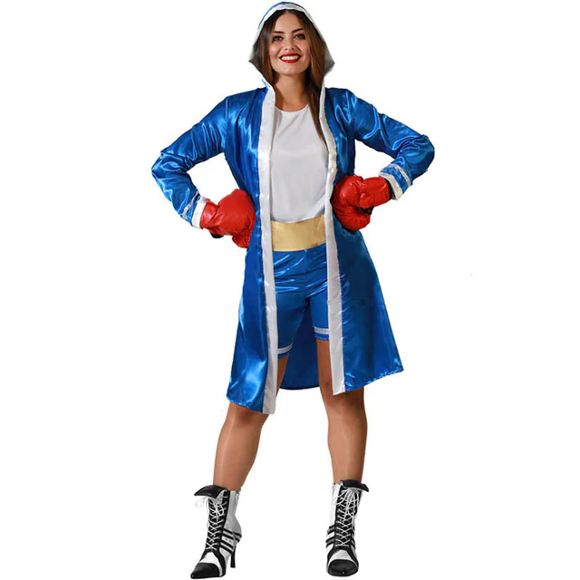 DISFRAZ DE BOXEADORA AZUL PARA MUJER