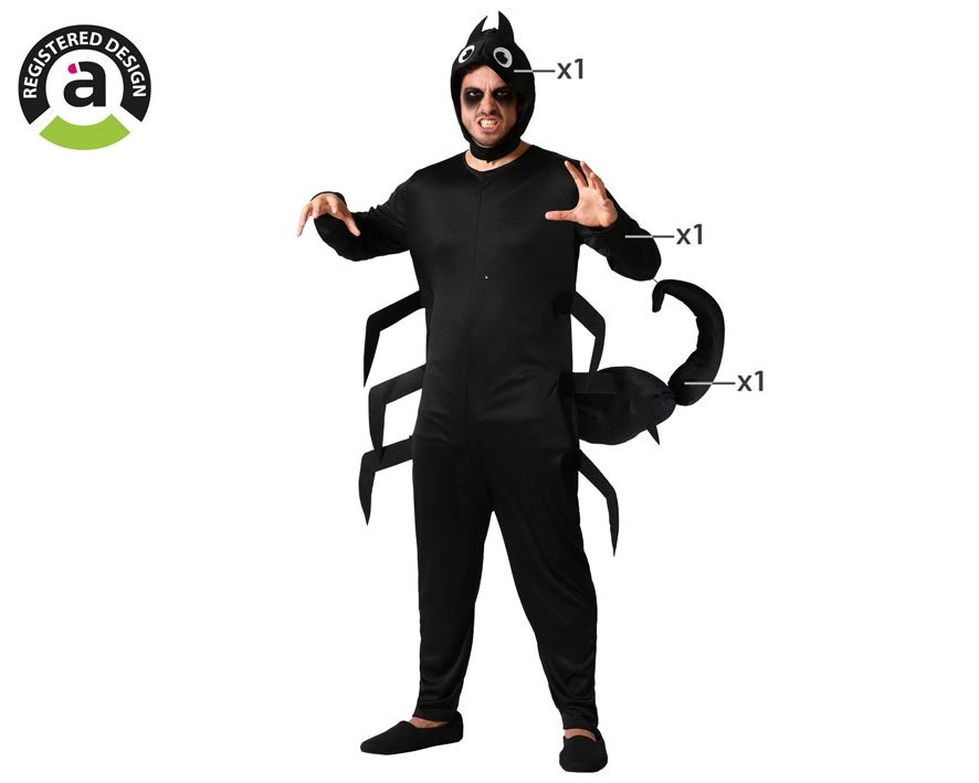 DISFRAZ DE ESCORPIÓN NEGRO UNISEX PARA ADULTO