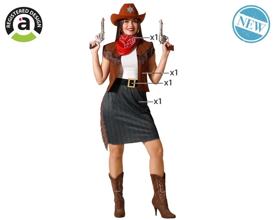 DISFRAZ DE VAQUERA COWGIRL MARRÓN MUJER