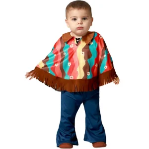 DISFRAZ DE HIPPIE CON PONCHO PARA BEBÉ