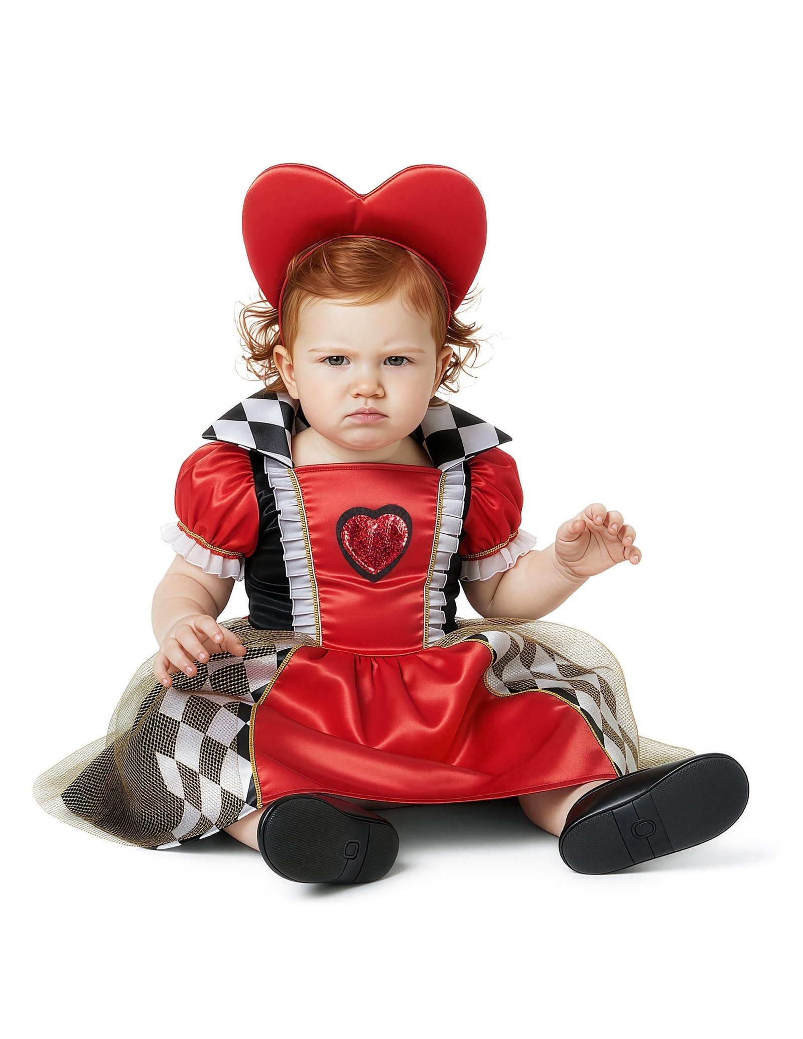 DISFRAZ DE REINA DE CORAZONES DELUXE PARA BEBÉ