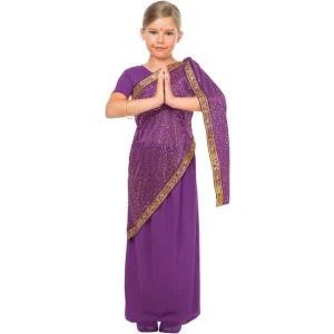 DISFRAZ DE HINDÚ WOLLYWOOD MORADO PARA NIÑA