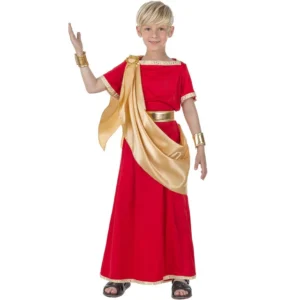 DISFRAZ DE ROMANO ROJO Y DORADO PARA NIÑO
