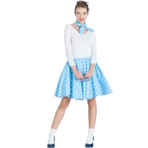 DISFRAZ FALDA DE LOS AÑOS 60 AZUL PARA MUJER
